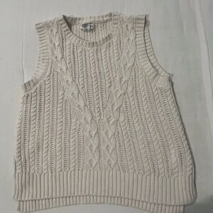 Rachel Zoe Cable Knit Sleeveless Sweater - Beige